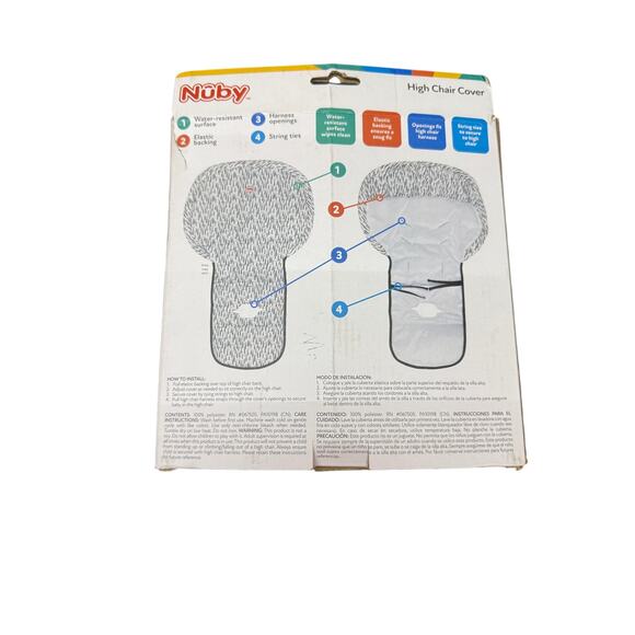 Nuby High Chair Cover Spills and Crumbs Water Resistant Arrow Print - Picture 5 of 6